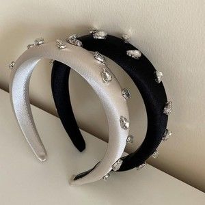 French Light Czech Drop Diamond Satin Hairband